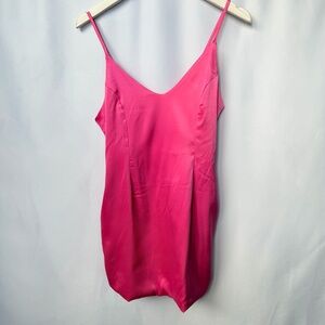 Mind Code Hot Pink Mini Dress Satin Women’s Small